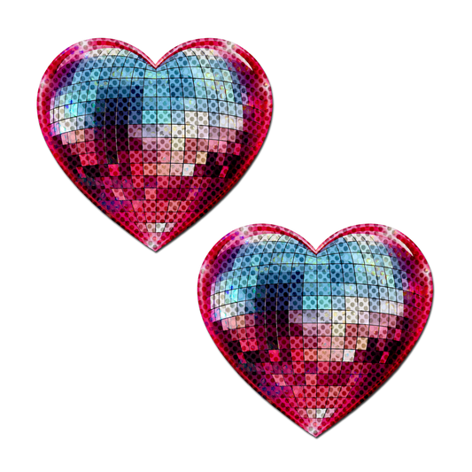 Discoball Heart Pasties | Blue & Pink Festival Embellishment