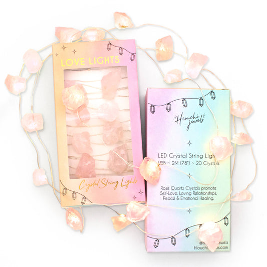 Rose Quartz Crystal String Lights | Ambient Crystal Lighting