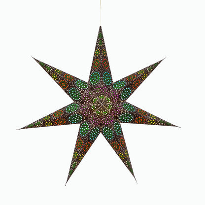 Kaleidoscope | 7 Point 23" Green/Multicoloured | Paper Star Light