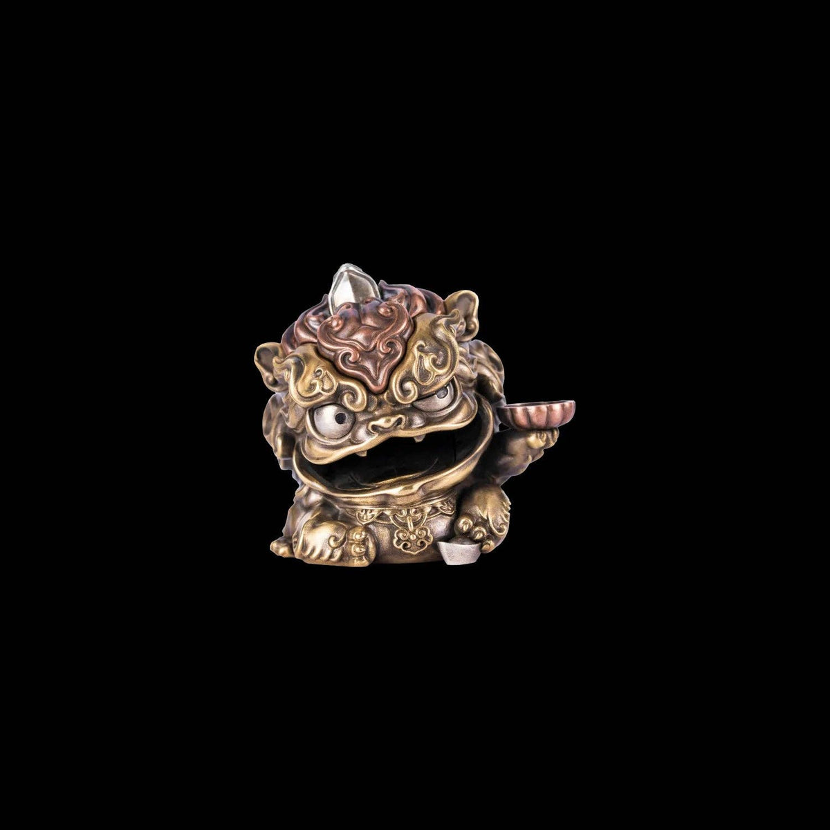 Mini Pixiu Statue | Brass, Copper & Sterling Silver | Coppertist.Wu