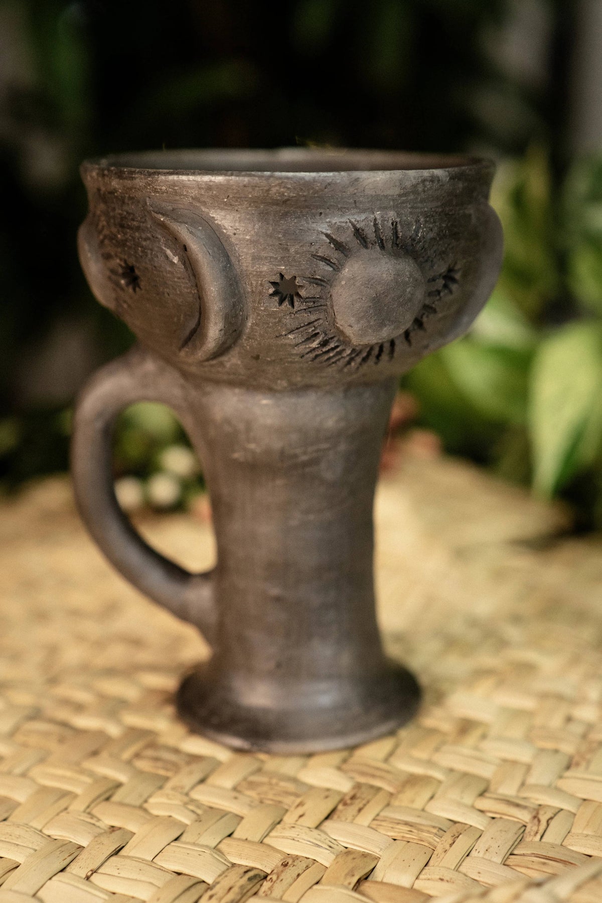 Oaxaca Sun & Moon Copalera | Hand-Polished Clay