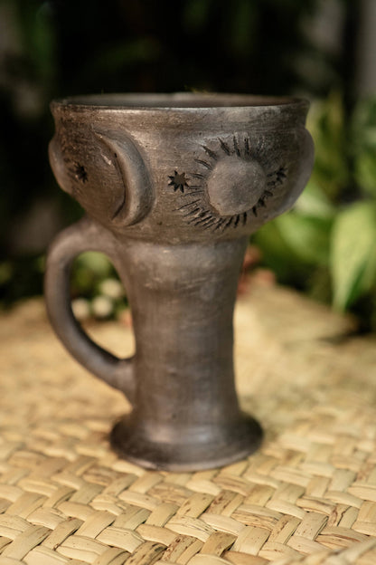 Oaxaca Sun & Moon Copalera | Hand-Polished Clay