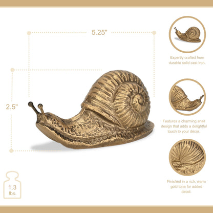 Verdor Golden Snail | Cast Iron Decorative Sculpture