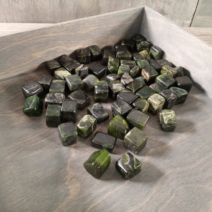 Nephrite Jade Tumbled Cubes | Pocket Stone for Harmony & Prosperity