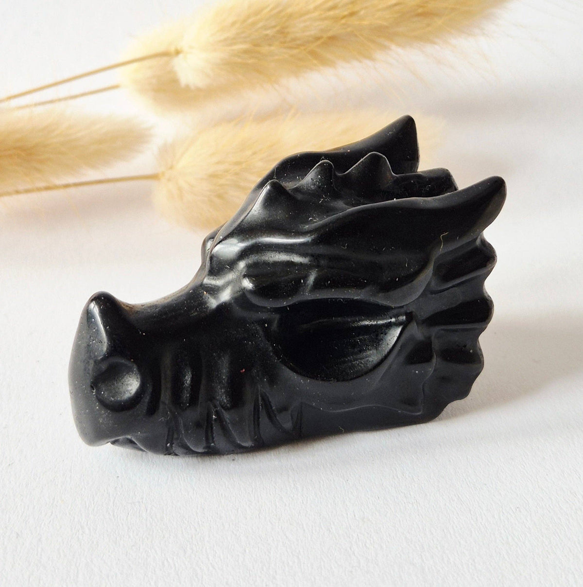 Black Obsidian Dragon Skull – 6 cm (Halloween collection)