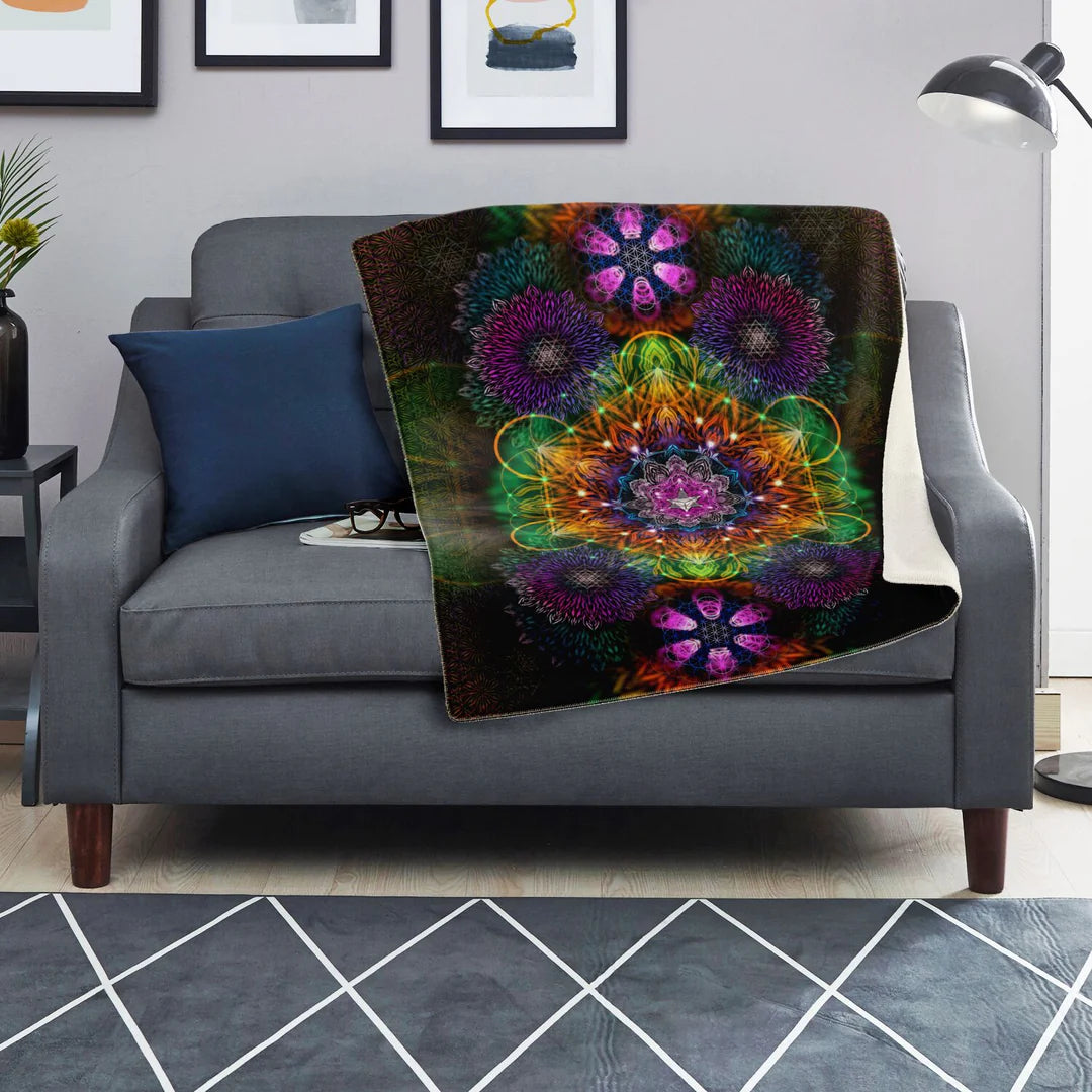 Geometric Portal Microfleece Blanket | Psychedelic Throw