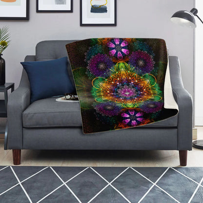 Geometric Portal Microfleece Blanket | Psychedelic Throw