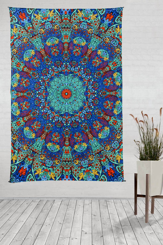 Blue Burst 3D Tapestry | Chris Pinkerton Visionary Art