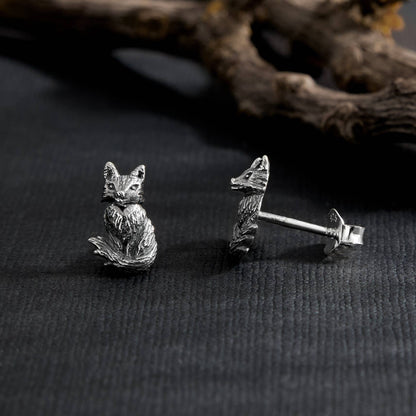 Sitting Fox Earrings | Sterling Silver