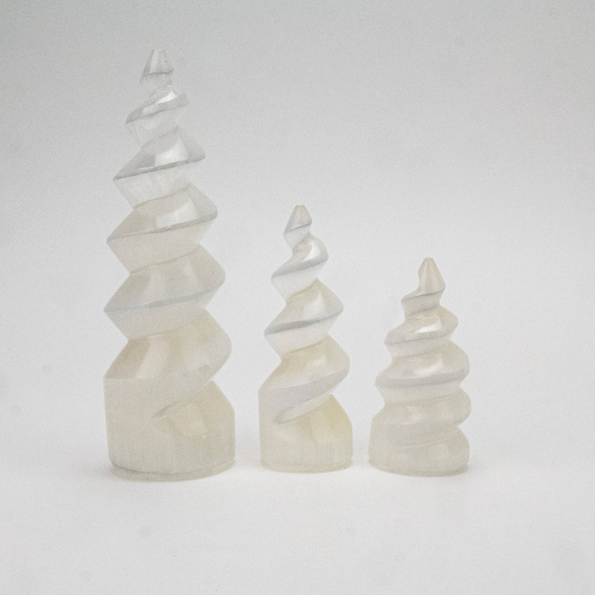 Selenite Unicorn Horn Spiral | Cleansing & Spiritual Growth