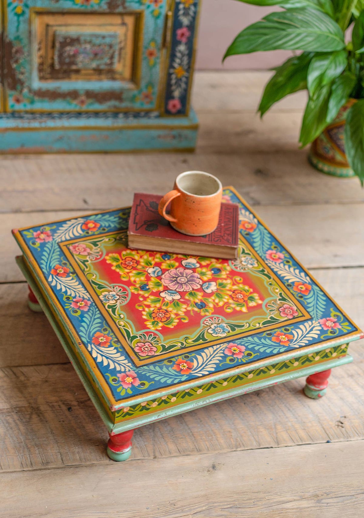 Vintage Bajot Table | Hand-Painted Mango Wood