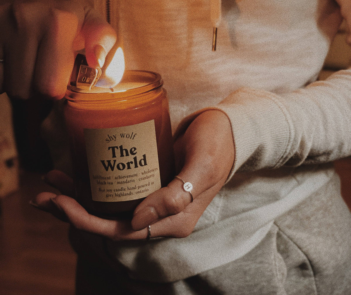 The World Tarot Inspired Soy Candle | Black Tea, Mandarin & Cranberry