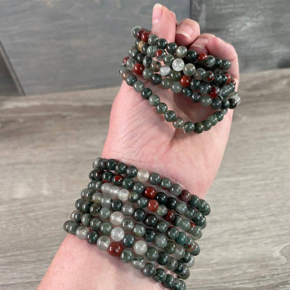Gemstone Beaded Stretch Bracelet | 6mm Crystal Beads