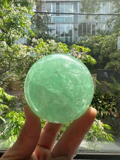 Large Green Fluorite Sphere | Crystal for Healing & Clarity