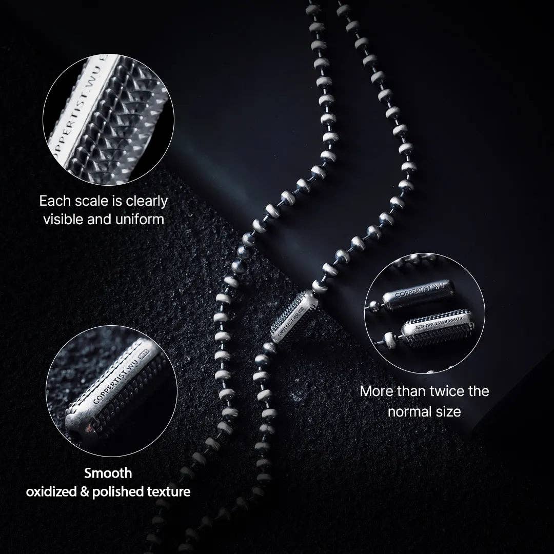 Snake Scale Clasp Necklace | Sterling Silver | Coppertist.Wu