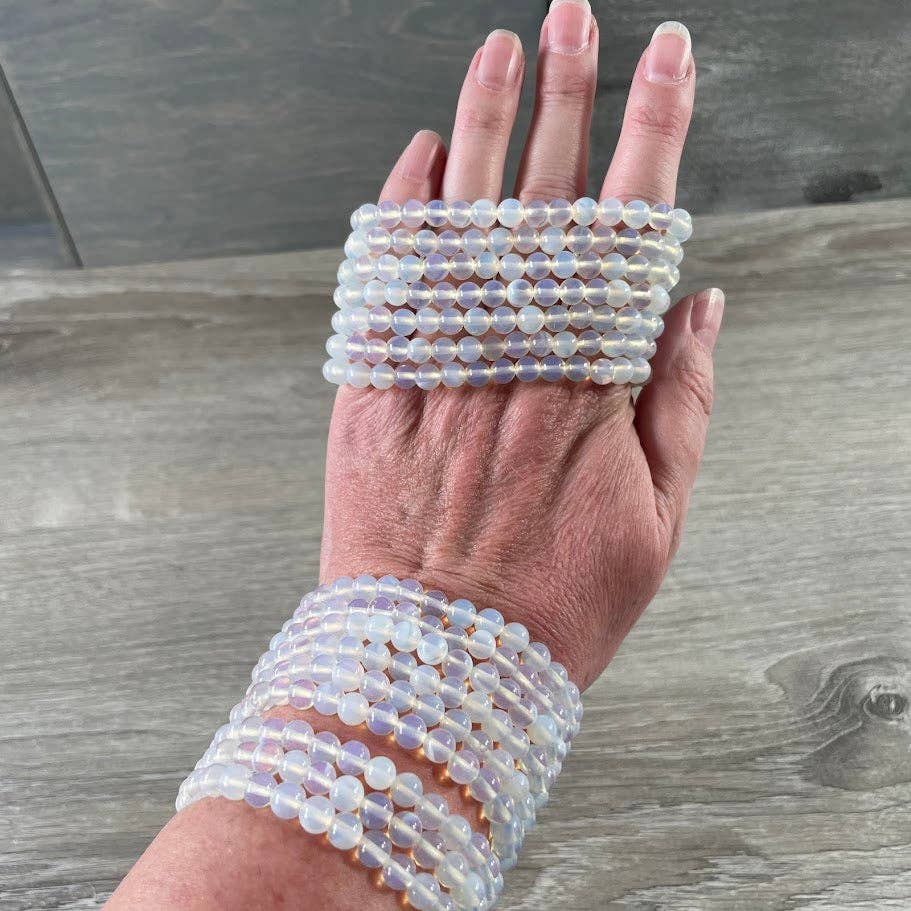 Gemstone Beaded Stretch Bracelet | 6mm Crystal Beads