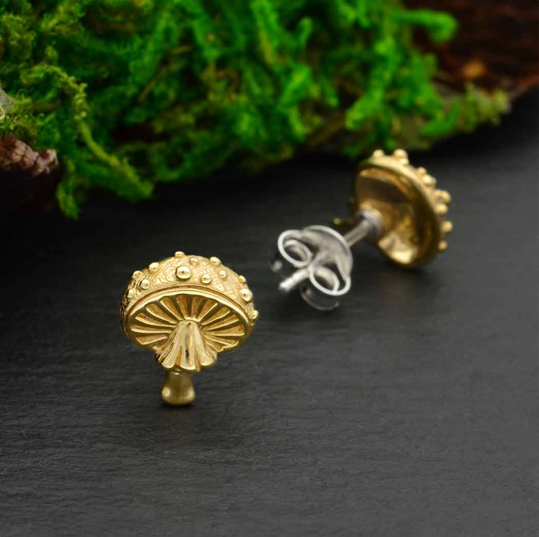 Agaric Mushroom Earrings | Sterling Silver or Bronze