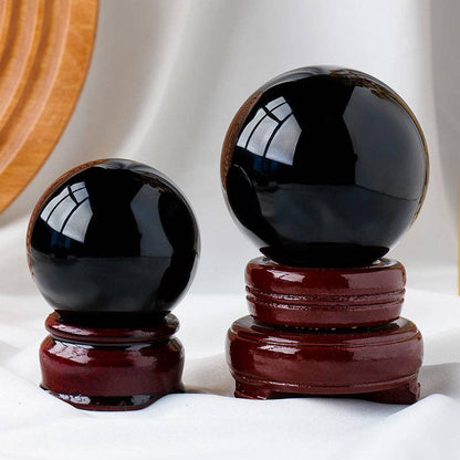 Black Obsidian Sphere | Crystal for Protection & Grounding