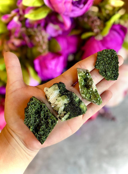 Forest Epidote Specimens from Turkey | Epidote & Quartz Crystal Clusters