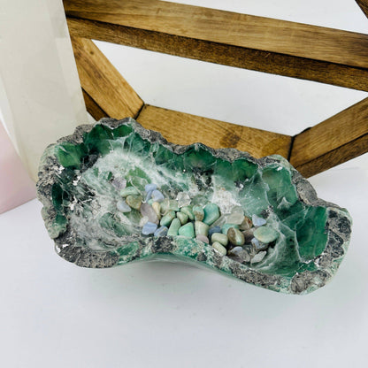 Fluorite Freeform Crystal Bowl | Decorative Crystal Dish