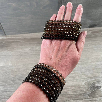 Gemstone Beaded Stretch Bracelet | 6mm Crystal Beads