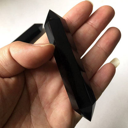 Black Obsidian Double Point Wand | Protection & Grounding Crystal