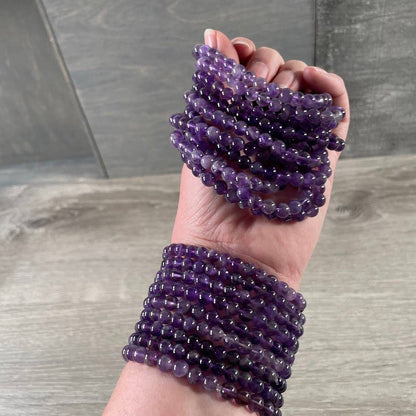 Gemstone Beaded Stretch Bracelet | 6mm Crystal Beads