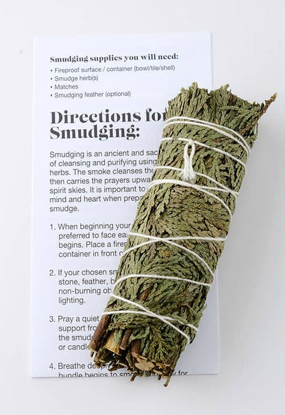 Small Cedar Smudge Bundle | Natural Dried Cedar