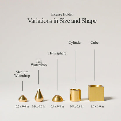 Medium Waterdrop Incense Holder | Hand-Polished Brass