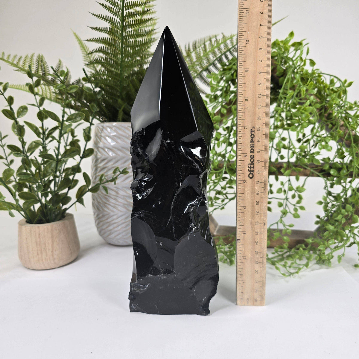Black Obsidian Semi-Polished Tower | Protection Crystal from Mexico