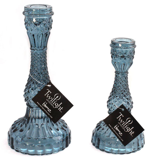Bella Candle Holder | Petrol Glass & Elevated Form