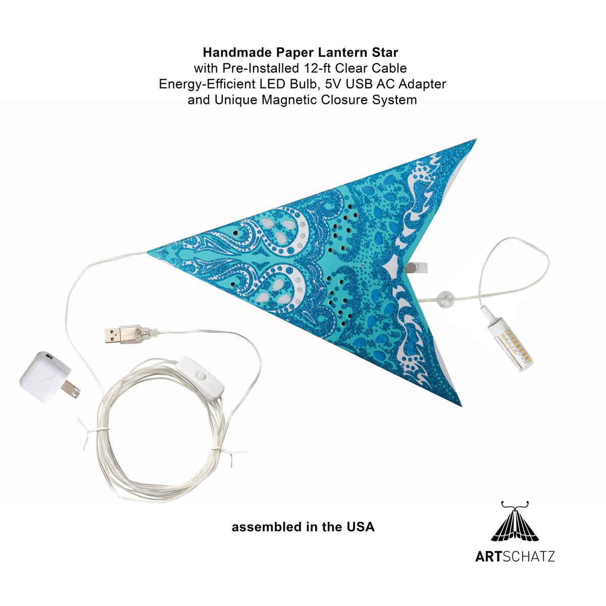 Varsha | 5 Point 24" Agua | Paper Star Light