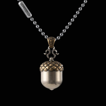 Acorn Capsule Pendant | Brass & White Bronze | Coppertist.Wu