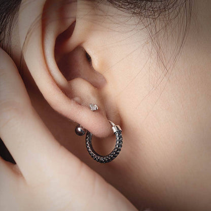 Snake Skin Earrings | Oxidized Silver | Coppertist.Wu