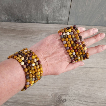 Gemstone Beaded Stretch Bracelet | 6mm Crystal Beads