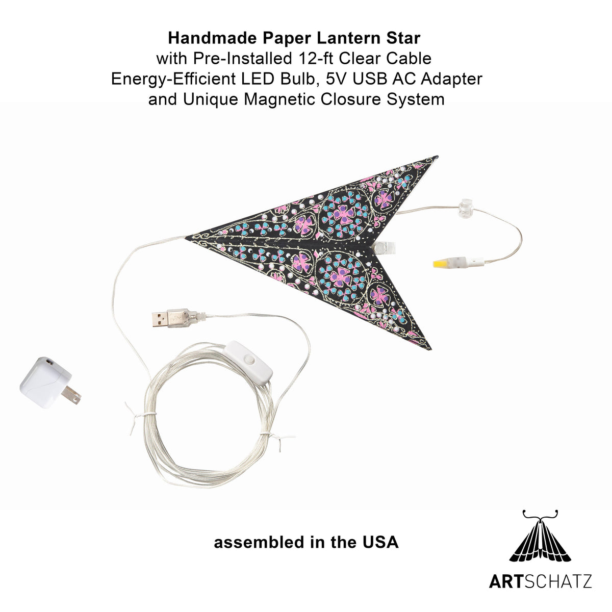Cathedral | 7 Point 16" Stained Glass | Paper Star Light