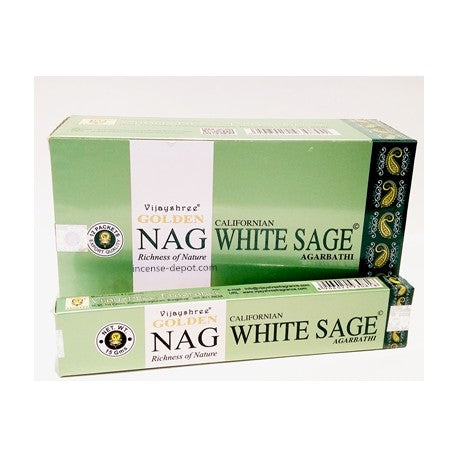 Vijayshree Golden Nag - White Sage Incense Sticks | 15 grams