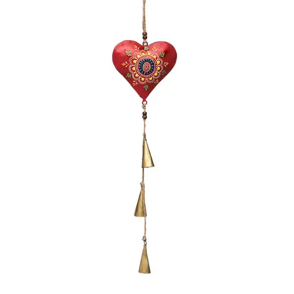 Henna Treasure Heart Bell Chime | Sun Motif Artisan Chime
