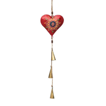 Henna Treasure Heart Bell Chime | Sun Motif Artisan Chime