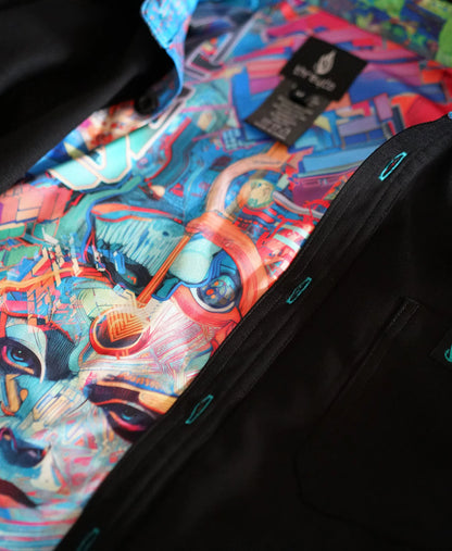 Elysia Lined Button Down Shirt | Android Jones Art | Threyda