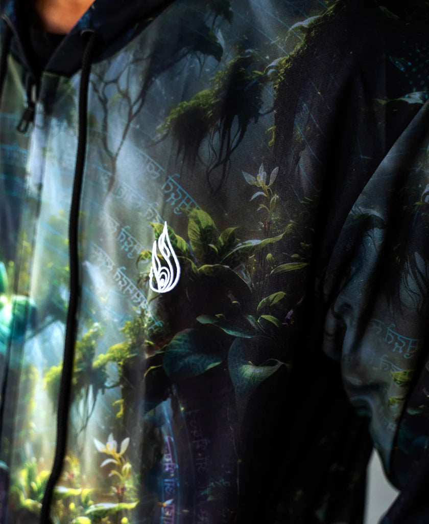 Medicine Buddha Zip Hoodie | Abzzolum & Liquid Bloom Art | Threyda