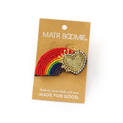 Bala Mani Beaded Rainbow Brooch Pin | Handmade Fair Trade