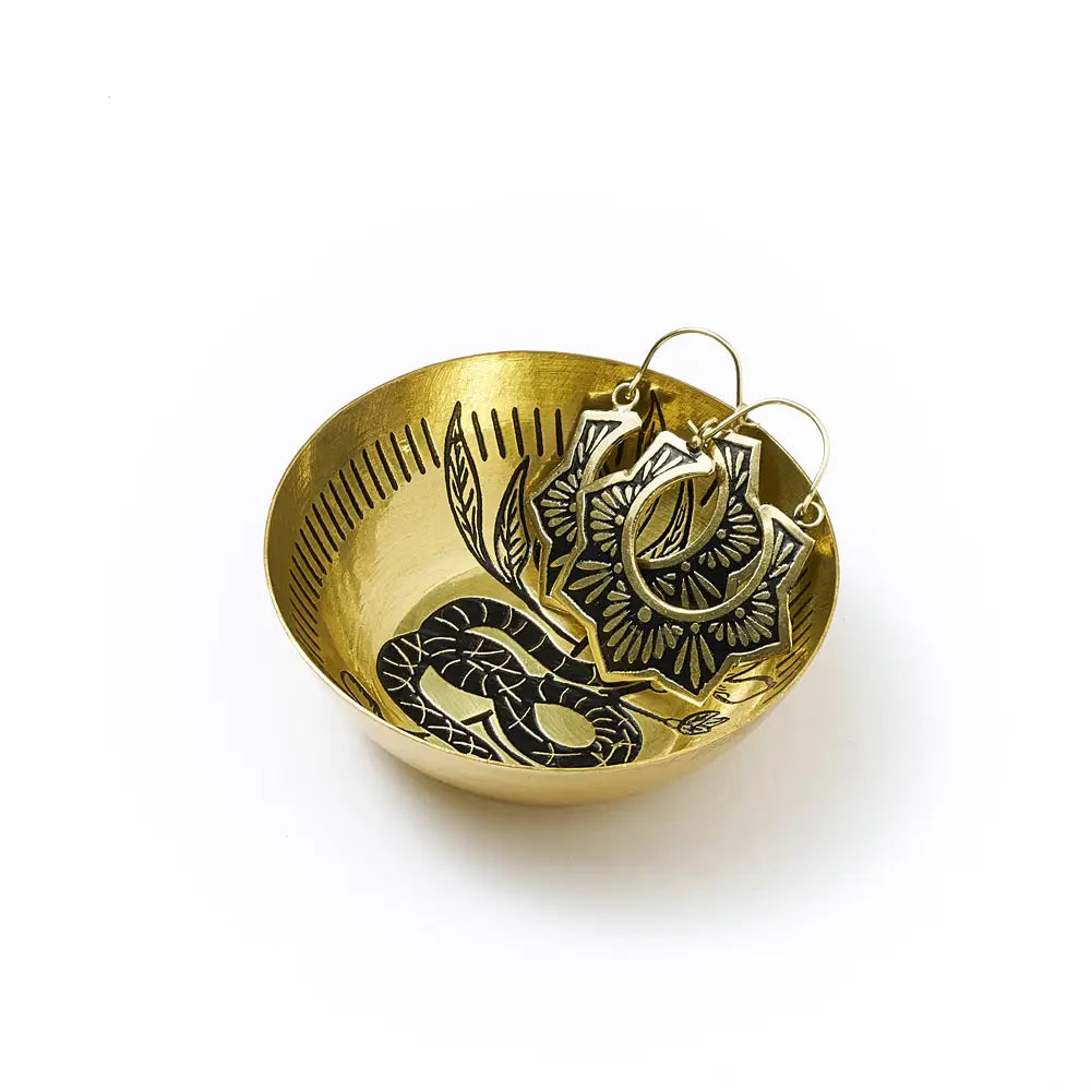 Saanp Snake Ring Dish | Brass Jewelry Catchall