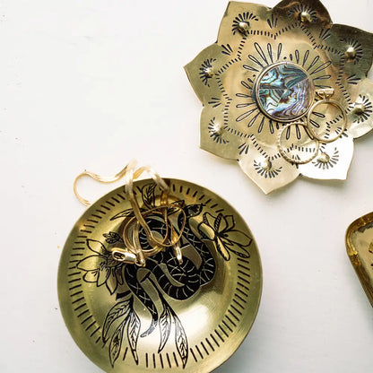 Saanp Snake Ring Dish | Brass Jewelry Catchall