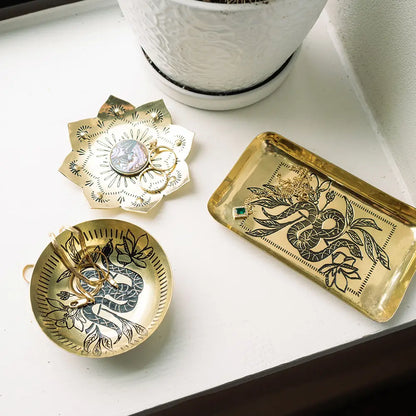 Saanp Snake Ring Dish | Brass Jewelry Catchall