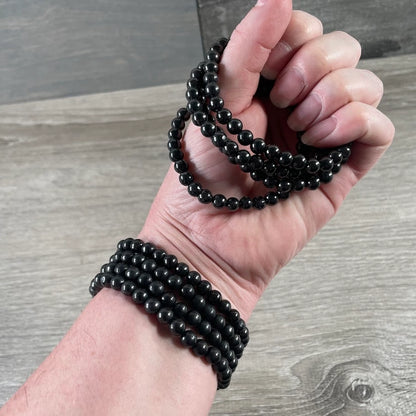Gemstone Beaded Stretch Bracelet | 6mm Crystal Beads