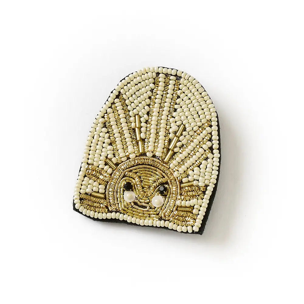 Bala Mani Beaded Sun Brooch Pin | Handmade Fair Trade