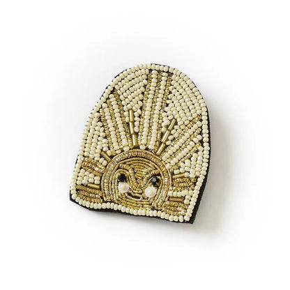 Bala Mani Beaded Sun Brooch Pin | Handmade Fair Trade