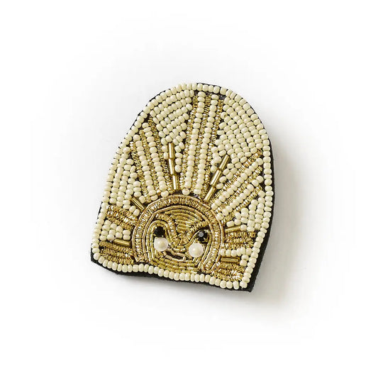 Bala Mani Beaded Sun Brooch Pin | Handmade Fair Trade