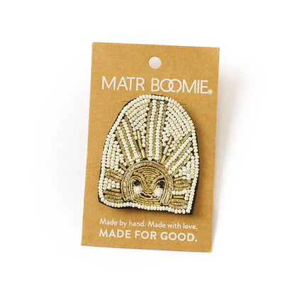 Bala Mani Beaded Sun Brooch Pin | Handmade Fair Trade